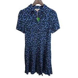 Boden Clara Shirt Dress Blue Floral Size 4